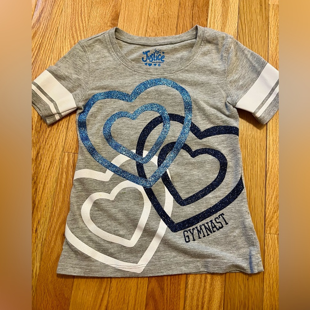 Size 6 justice gymnastic shirt